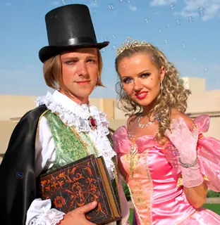 Fairytale prince and princess characters for family events